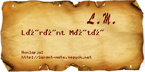 Léránt Máté névjegykártya